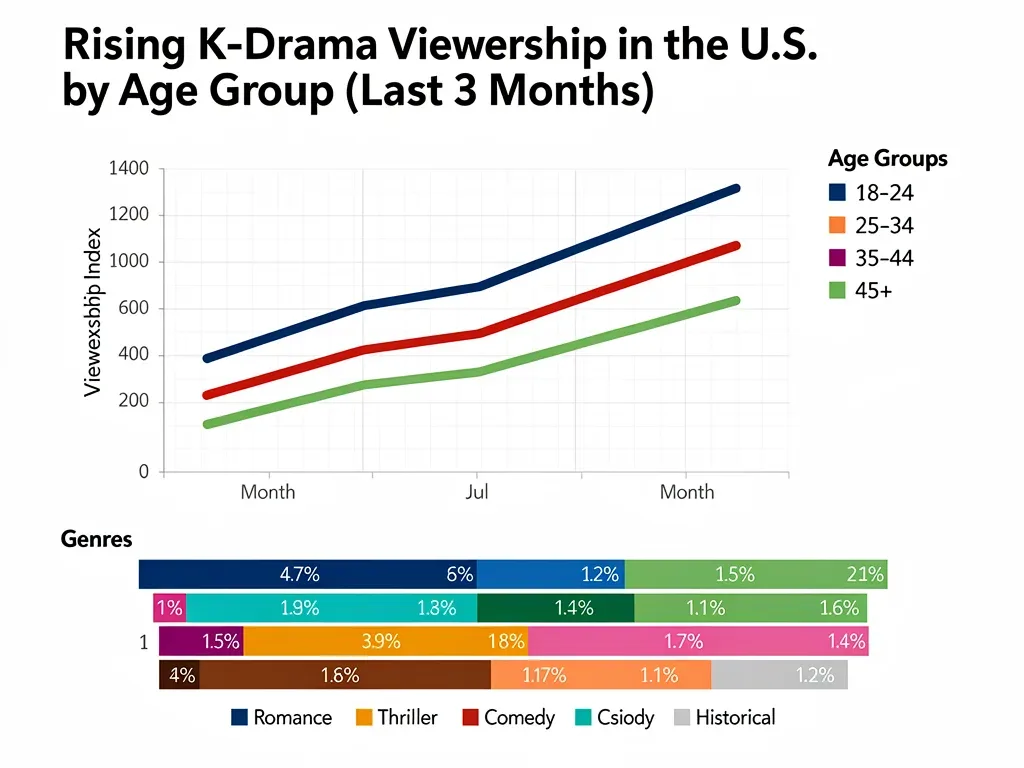 Chart illustrating rising K-Drama viewership across U.S. demographics