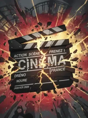 Clap de cinéma brisé, symbolisant les révélations dramatiques du cinéma français en janvier 2026.