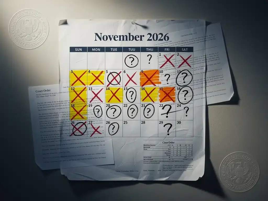Calendrier de fin 2026 avec des dates de diffusion de documentaires annulées ou reportées en raison d'une décision judiciaire.