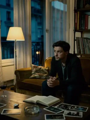 Scène dramatique d'un film français sous-estimé de 2026, avec un personnage contemplatif dans un intérieur parisien.