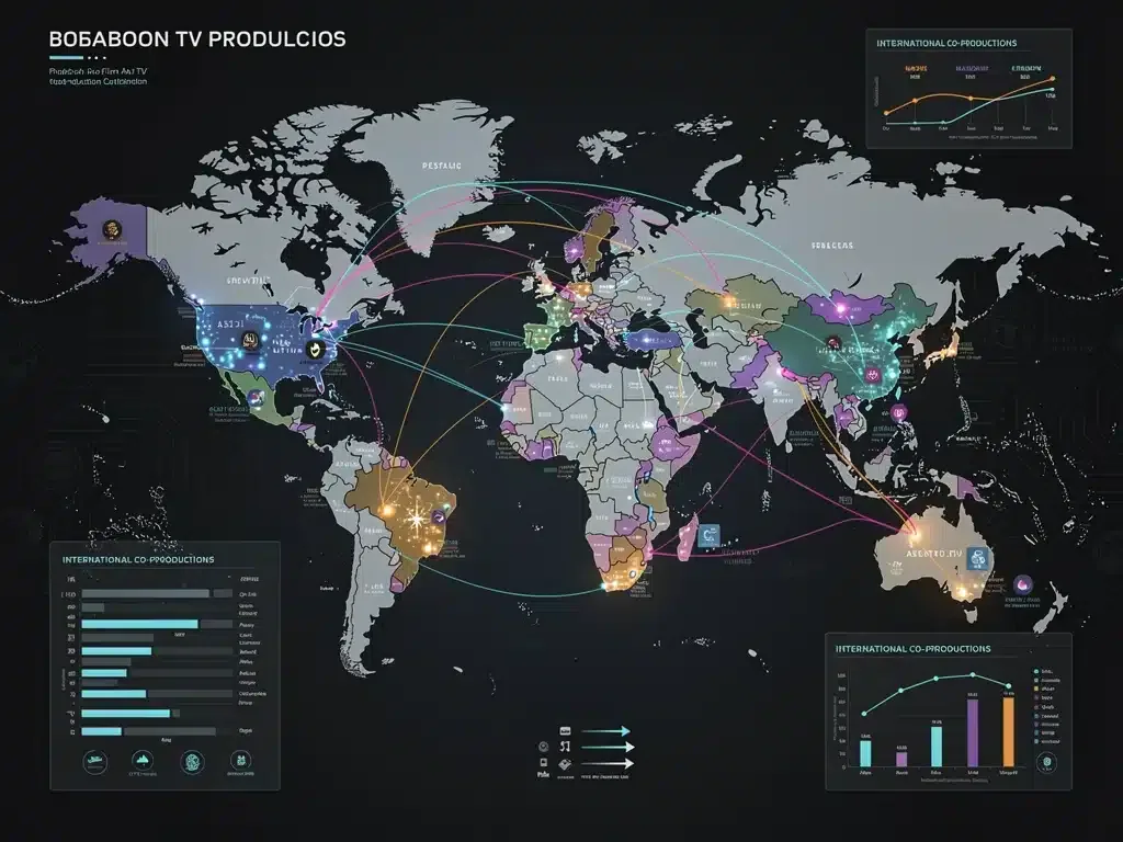 Interconnected global production studios and streaming platforms