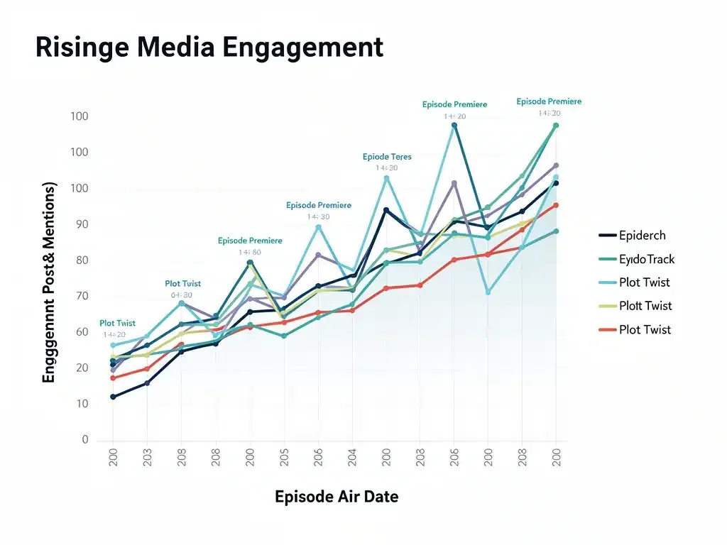 Graph showing increased social media engagement for US drama.