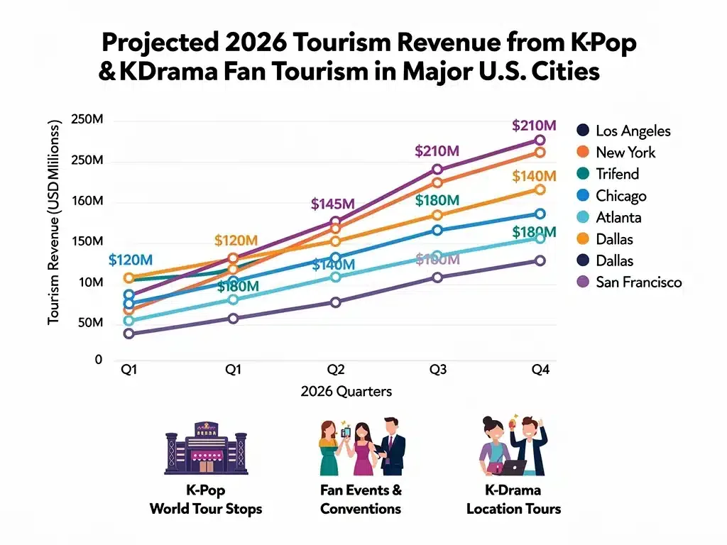 Projected tourism revenue growth from K-Pop and K-Drama events in the US, 2026.