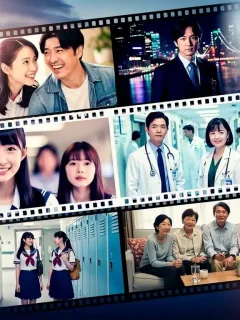 Dynamic collage showing dorama stars and scenes integrated with US cityscapes, representing mainstream success.