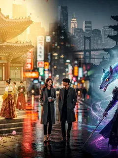 Dynamic montage of popular Korean series appealing to US audiences