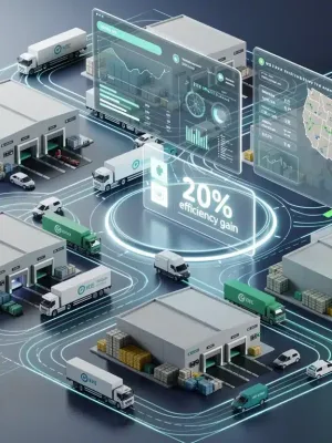 Optimized US distribution network with digital tracking and efficiency metrics.