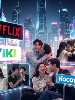 Diverse K-drama scenes and streaming platform logos for the 2026 US market