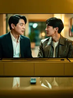 Vibrant 4K K-Drama scene on a modern TV, highlighting superior streaming quality.