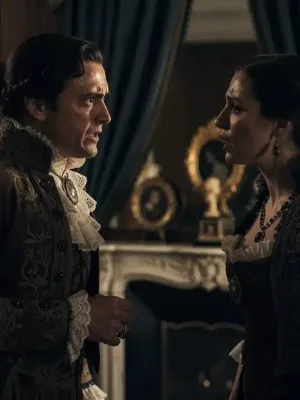 Dramatic scene from a French historical film, hinting at intense emotional depth and potential award success.