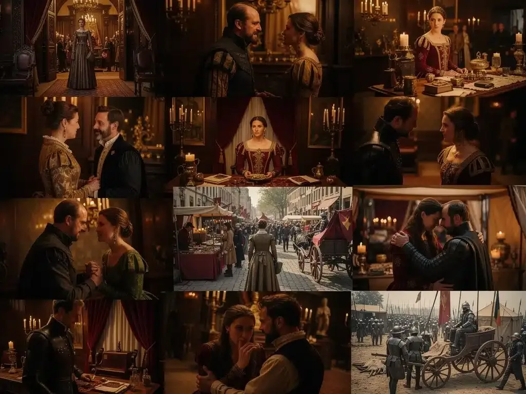 Montage of scenes from successful historical dramas, highlighting production quality and immersive storytelling.