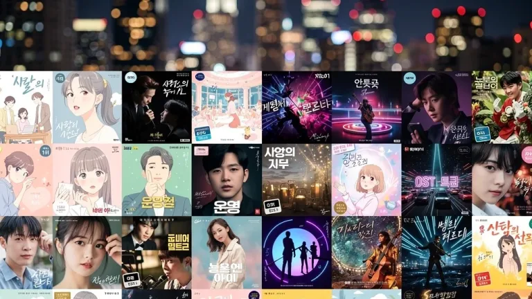 Vibrant K-Drama soundtrack album covers dominating U.S. music charts in January 2026