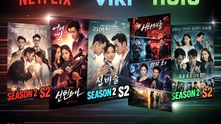 Promotional art for seven anticipated second-season K-dramas coming to US streaming platforms.
