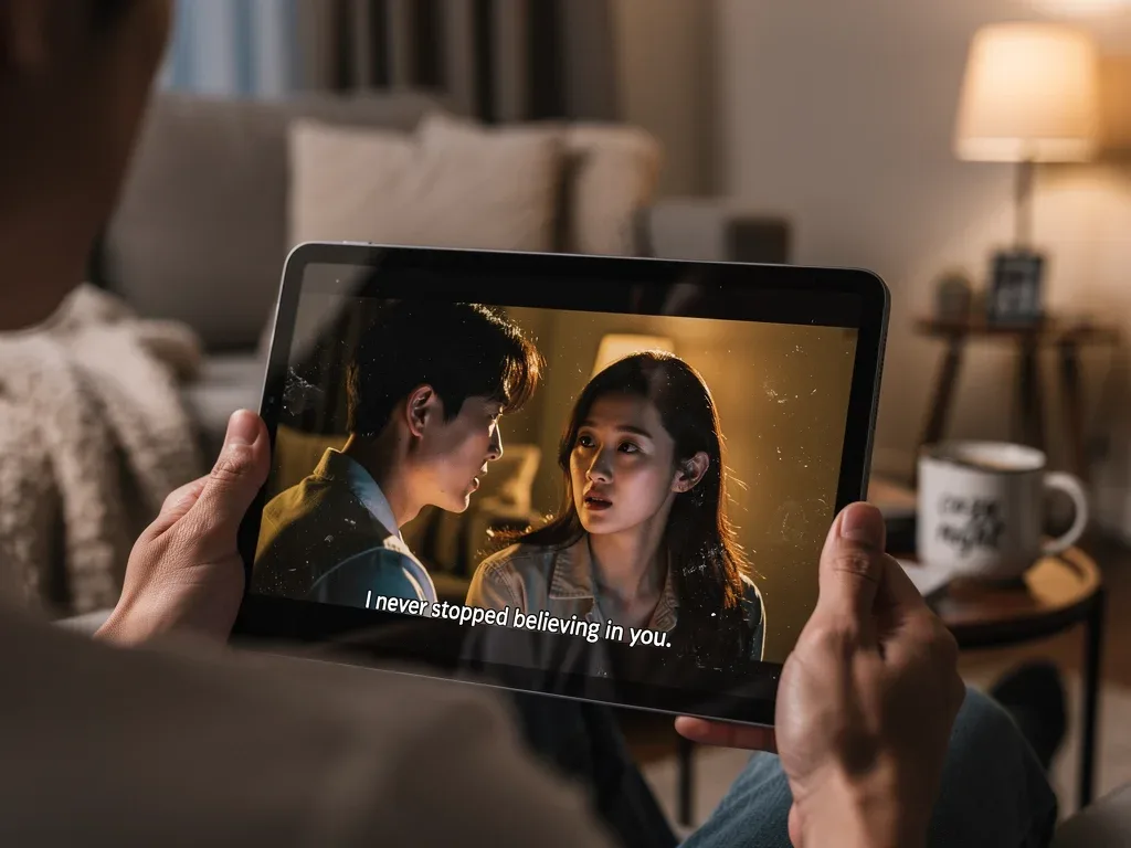 Optimizing K-Drama streaming with clear subtitles on a tablet