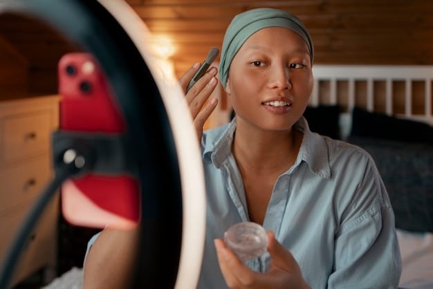 An actor is shown during a skincare routine.