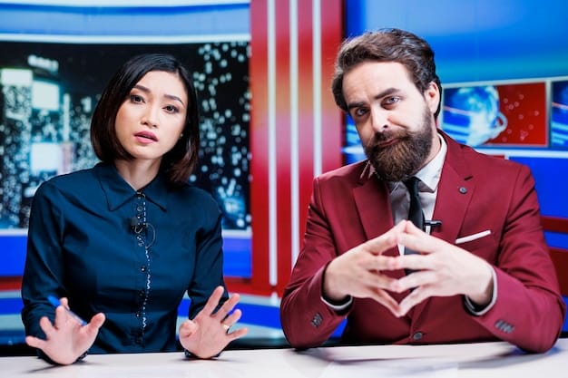 A close-up of a director and lead actor in a tense discussion on set, with furrowed brows and intense gestures, suggesting a disagreement. The background is slightly blurred, focusing on their interaction.