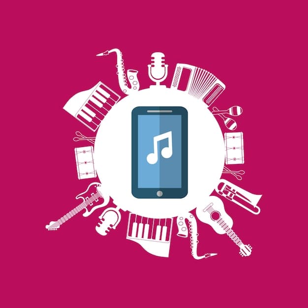 A stylized graphic showing various payment icons (cash, card, mobile) flowing into a large musical note symbol, representing diverse royalty streams from music.