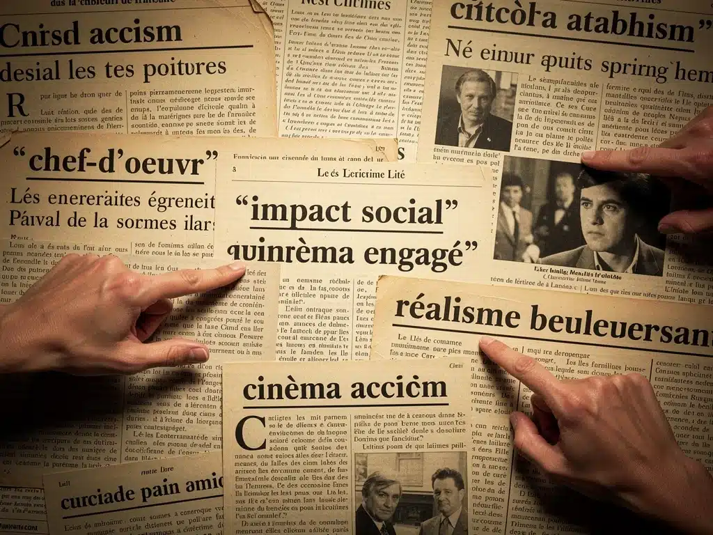 Montage de critiques de presse françaises analysant l'impact culturel d'un drame important.
