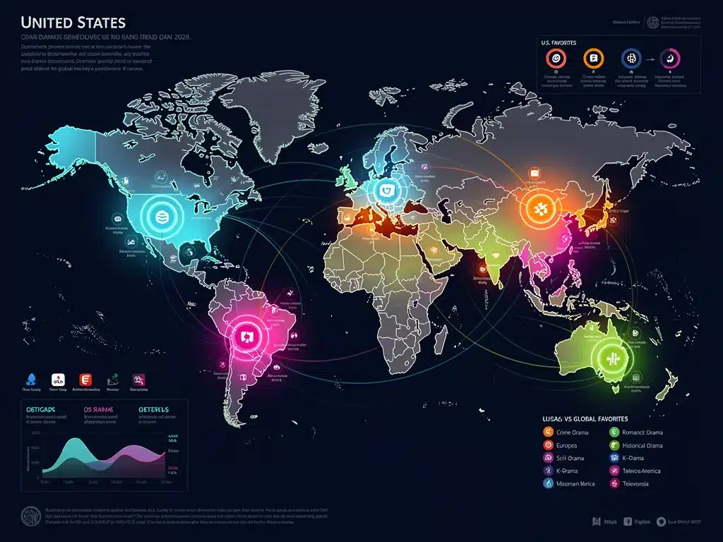 World map showing 2026 global streaming service drama content and regional preferences