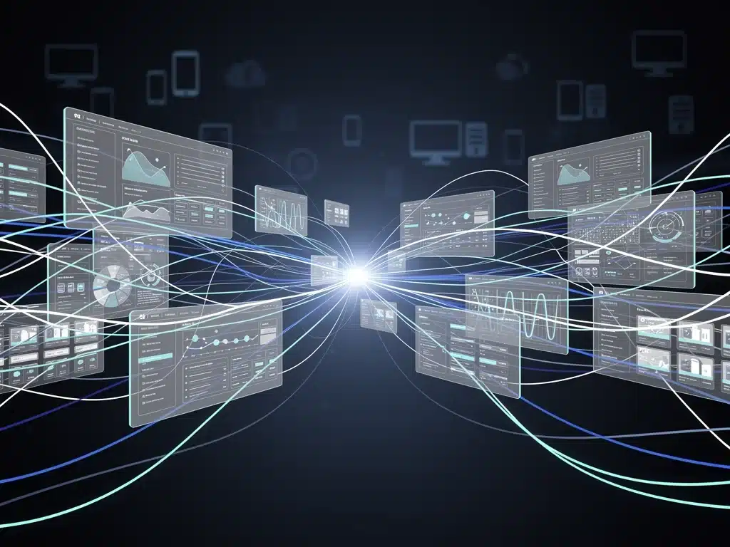 Digital network illustrating collaborative content strategies and shared infrastructure.