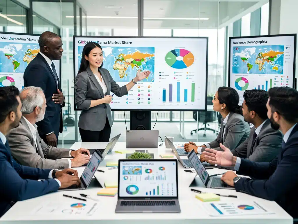 Content executives strategizing dorama acquisition deals for the US market.