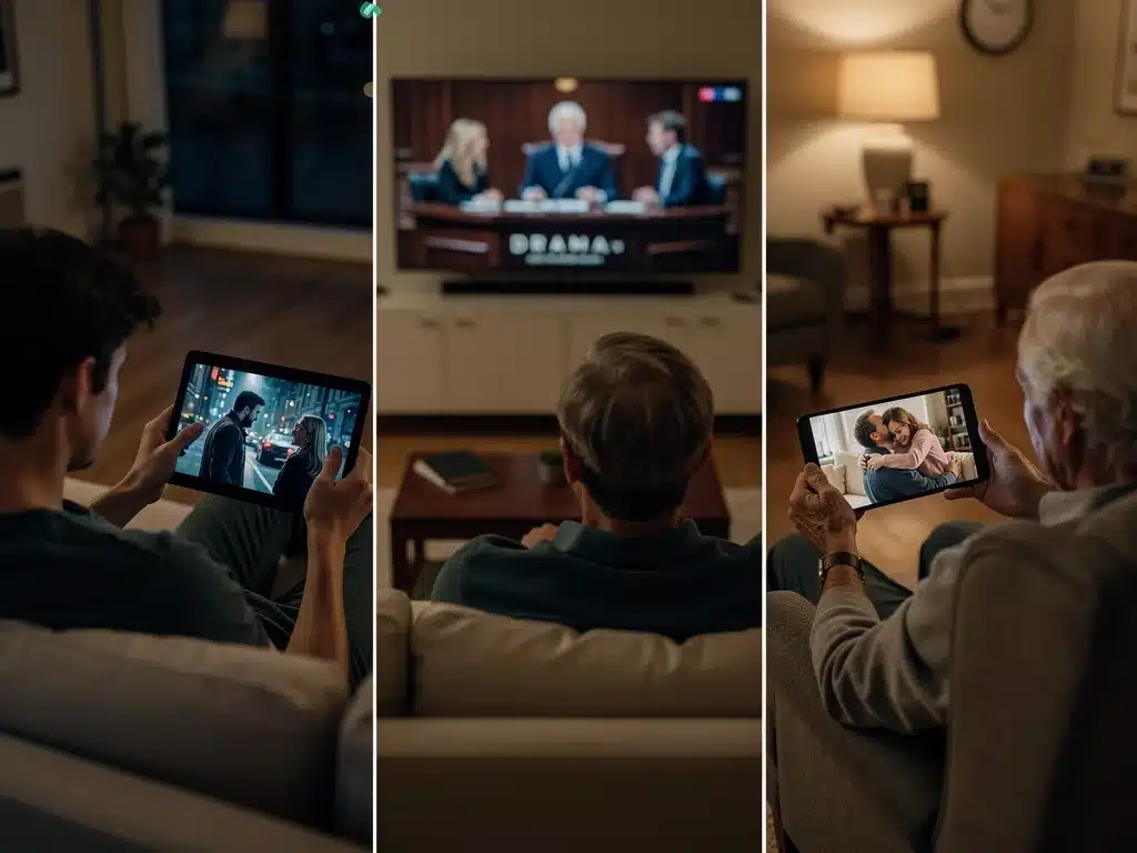 Diverse U.S. audiences engaging with new drama content on multiple devices.