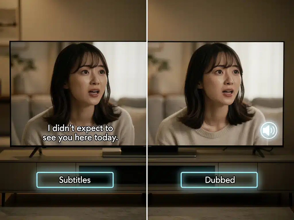 Dorama viewing options: subtitles versus dubbing