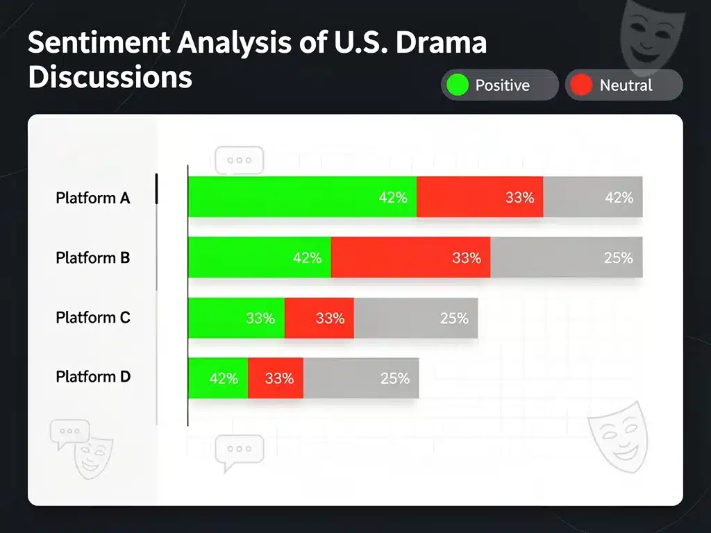 Sentiment analysis visualization for US drama social media discussions.