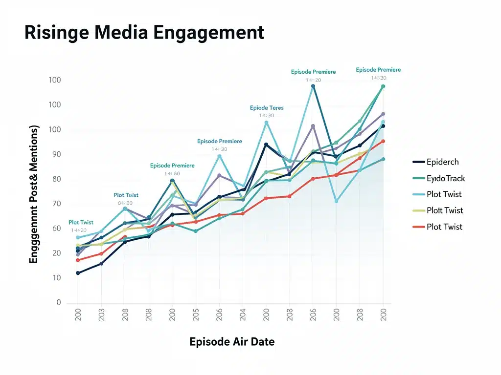 Graph showing increased social media engagement for US drama.