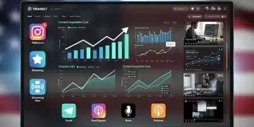 Financial dashboard showing reduced content acquisition costs for US platforms.