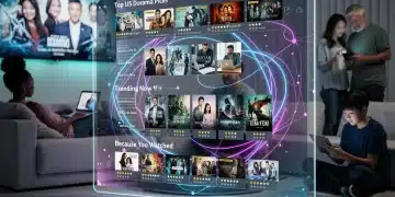 Futuristic streaming interface showing dorama recommendations
