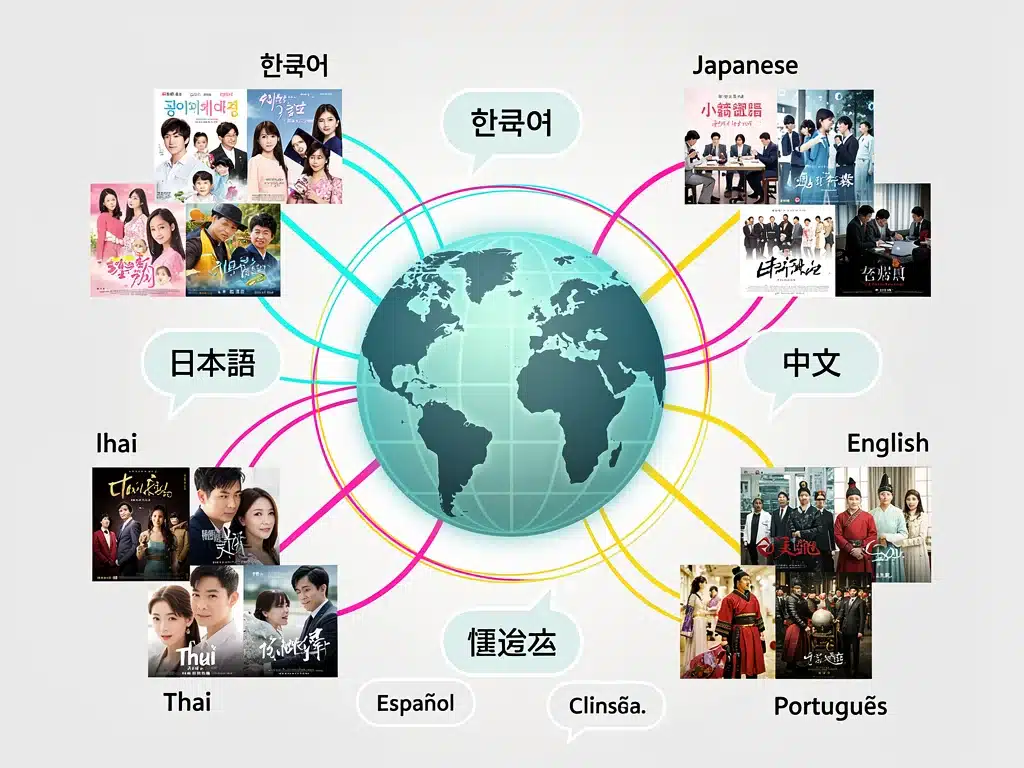 Global dorama phenomenon with diverse language options and international appeal