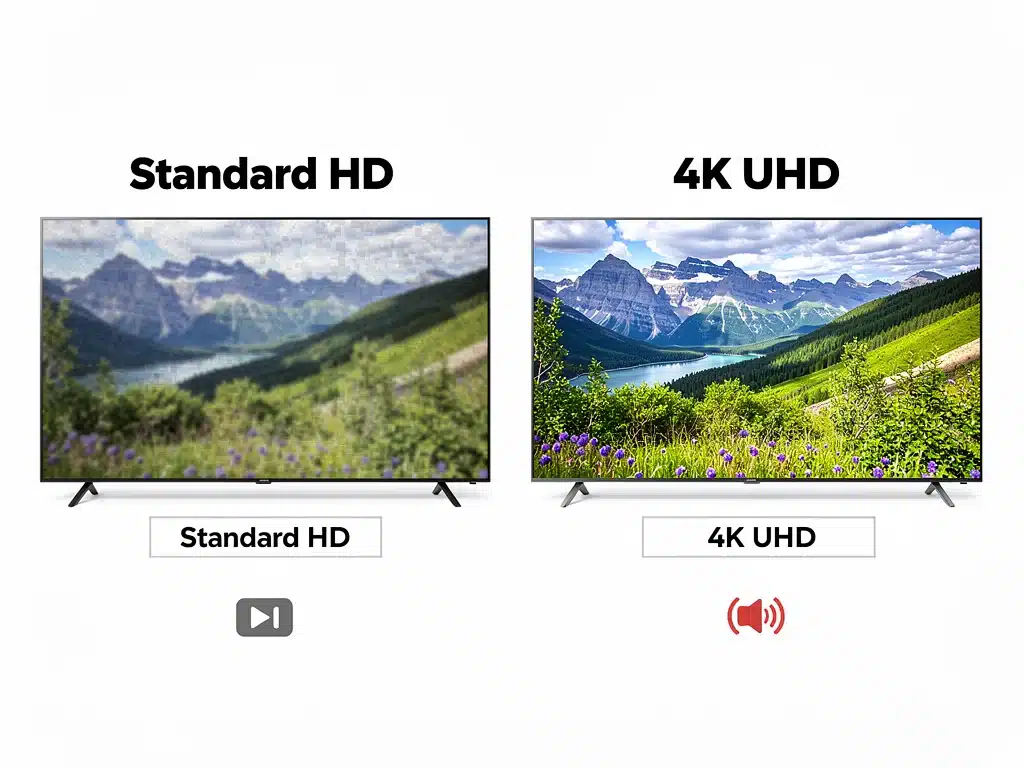 Infographic comparing standard HD versus 4K UHD streaming quality for K-Dramas.
