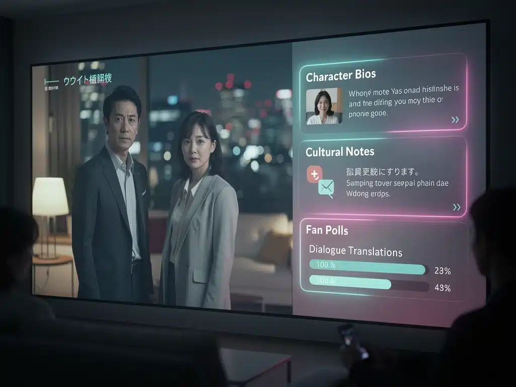 Interactive dorama viewing experience with real-time information and polls