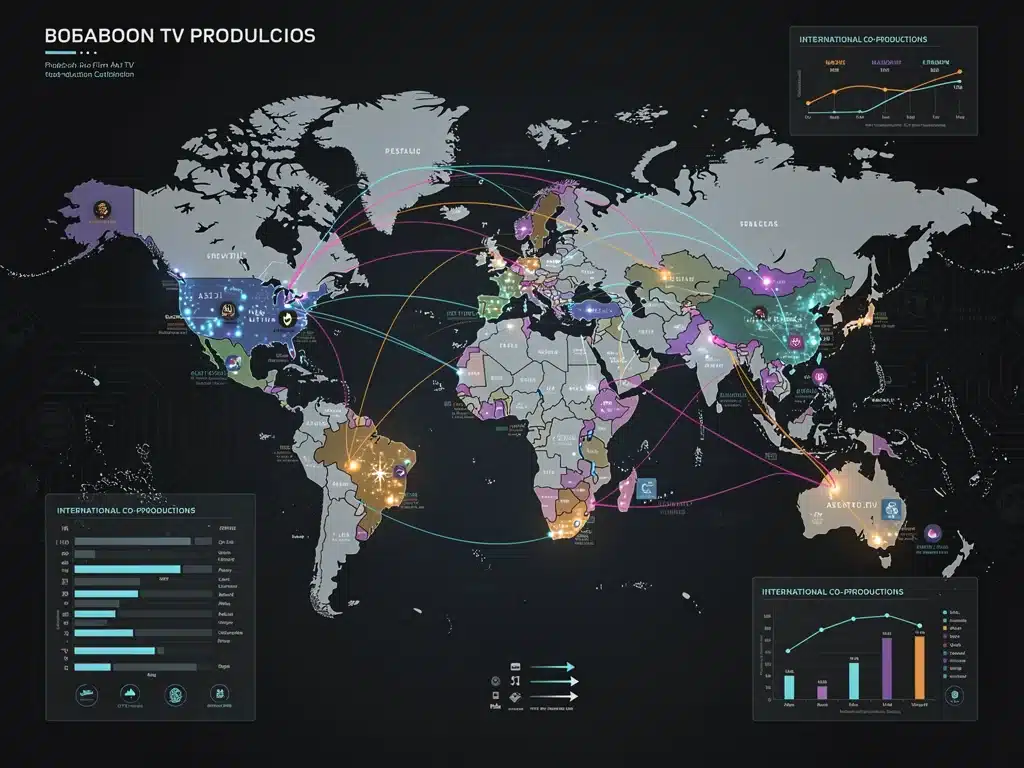 Interconnected global production studios and streaming platforms