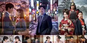 Vibrant scenes from Japanese dramas, symbolizing their growing popularity in the U.S.