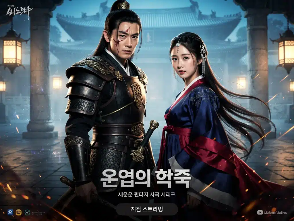 Promotional image for a highly anticipated 2026 K-drama, featuring lead actors in a dramatic historical setting.