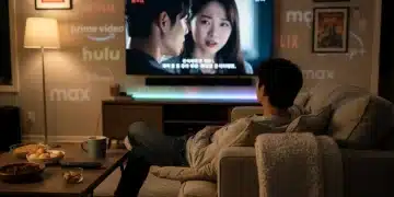 Person watching K-Drama on streaming service in US living room, anticipating licensing changes.