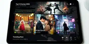 Dynamic K-drama trends collage on a streaming platform for 2026