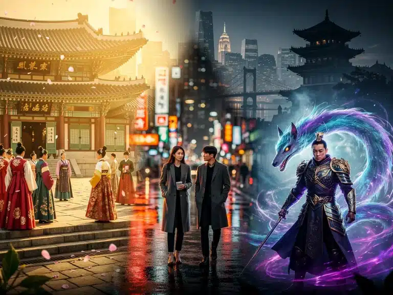 Dynamic montage of popular Korean series appealing to US audiences