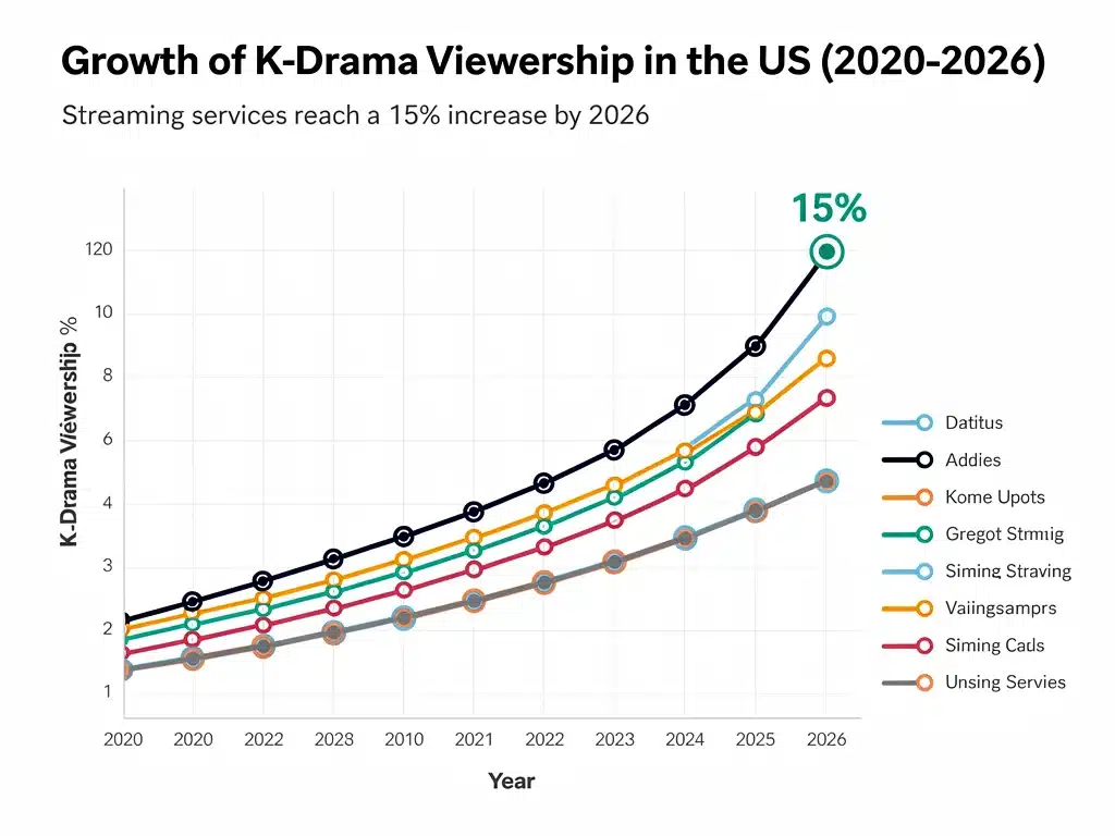 Graph illustrating projected 15% K-Drama market growth in US by 2026