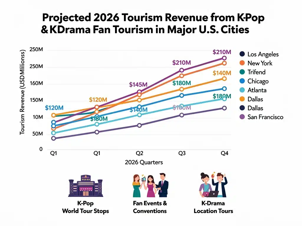Projected tourism revenue growth from K-Pop and K-Drama events in the US, 2026.