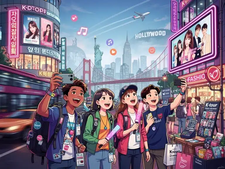 Fans traveling for K-Pop and K-Drama experiences in the US, showing cultural and economic impact.