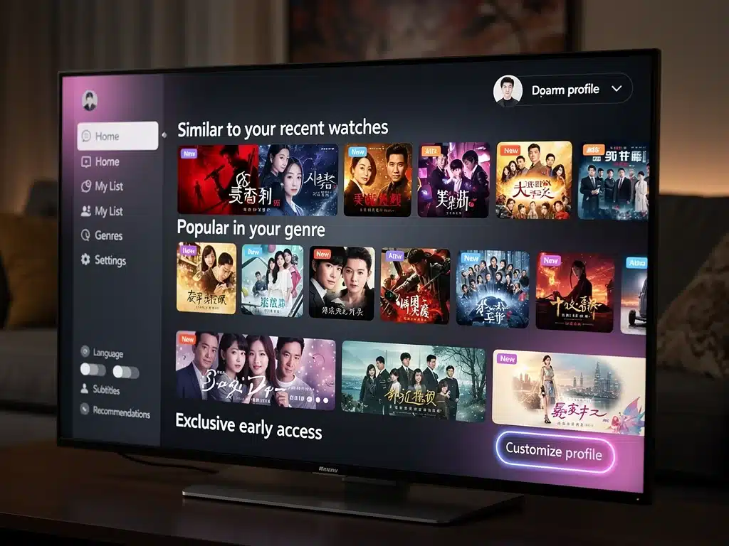 Personalized dorama streaming interface with AI recommendations