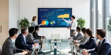 Business team collaborating on strategic licensing deals for US distribution in 2026, reviewing market data.