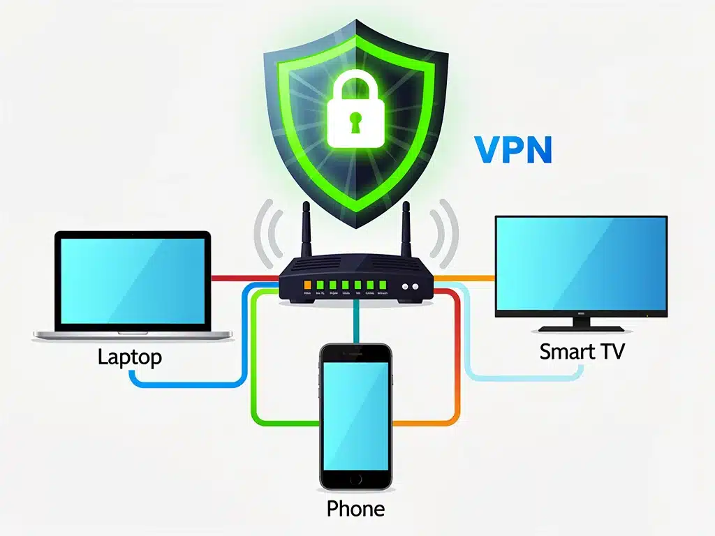 VPN protecting multiple devices in a home network