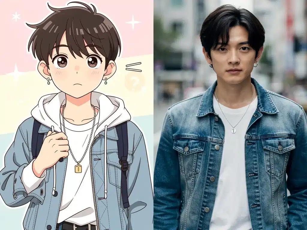 Webtoon character to dorama actor comparison