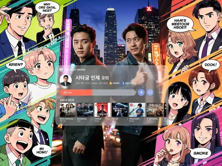 Webtoon characters transforming into live-action drama series, captivating US audiences